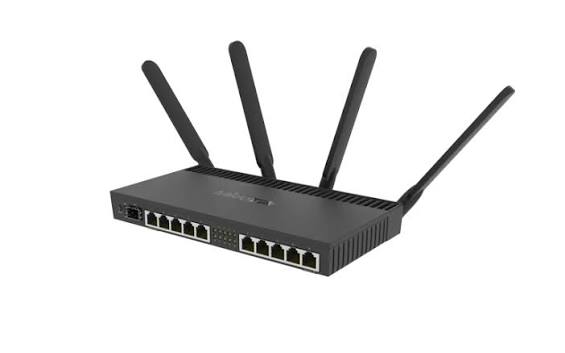 MikroTik router, side view